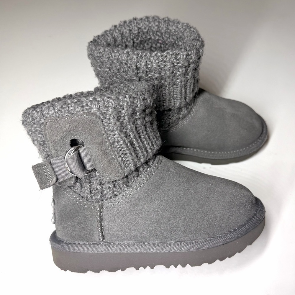 UGG Australia Kids Classic Solene Mini  Boots  Gray Size- 9